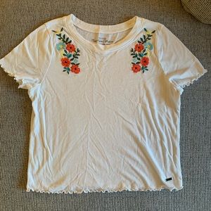 Floral Hollister Cropped T-Shirt